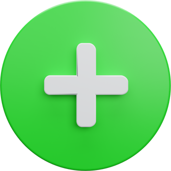 Plus icon green 3D button